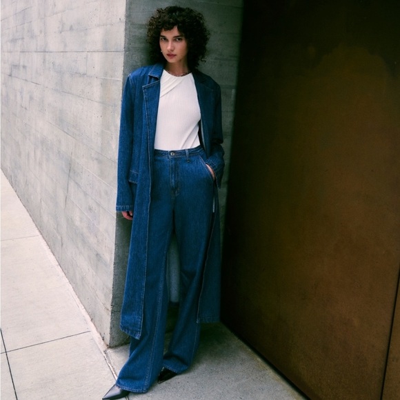 Derek Lam 10 Crosby denim midi trench in bedford washNEW